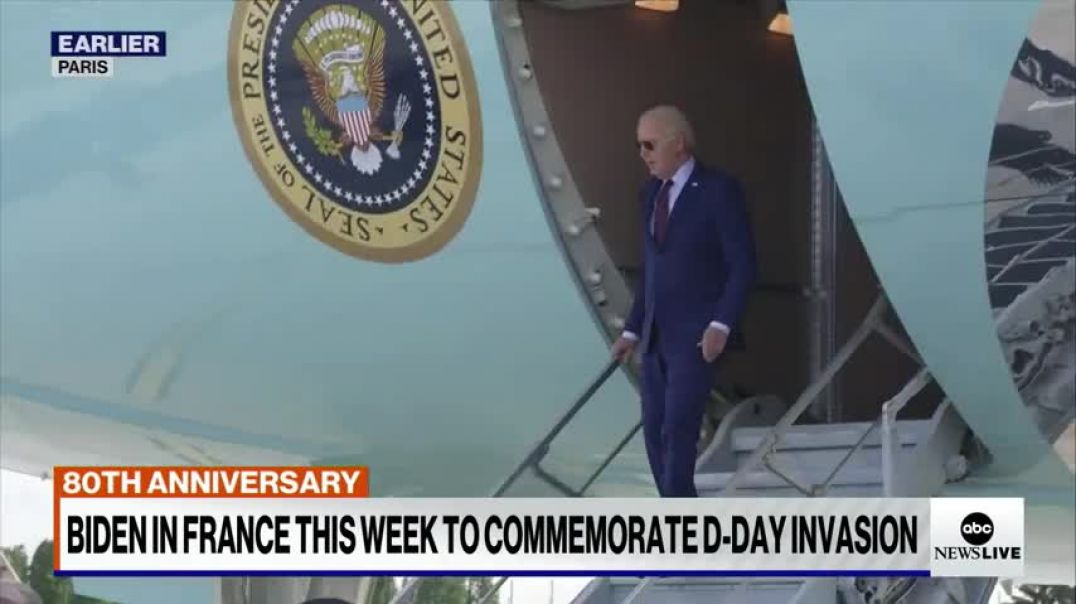 ⁣Biden visits France to commemorate 80th anniversary of D-Day