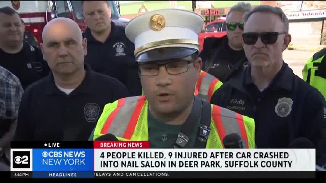 ⁣4 killed, 9 injured after car crashes into Long Island nail salon