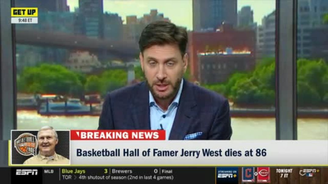 ⁣[BREAKING NEWS] NBA legend Jerry West passed away this morning at the age of 86 - WOJ   GET UP