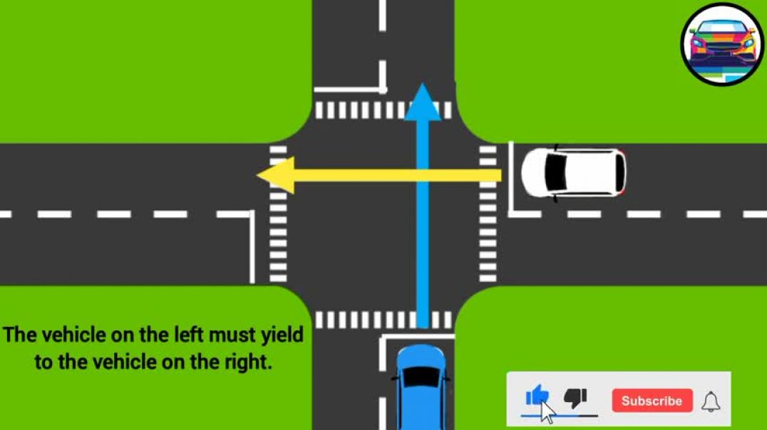 ⁣Which Car Should Pass The Intersection First   Right of Way Rule   Driving tips