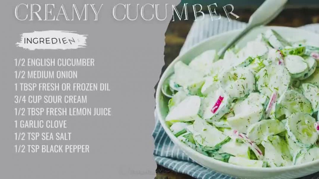 ⁣Creamy Cucumber Salad Recipe   Easy and Delicious!