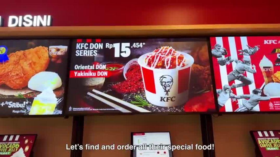 ⁣Eating KFC in Indonesia