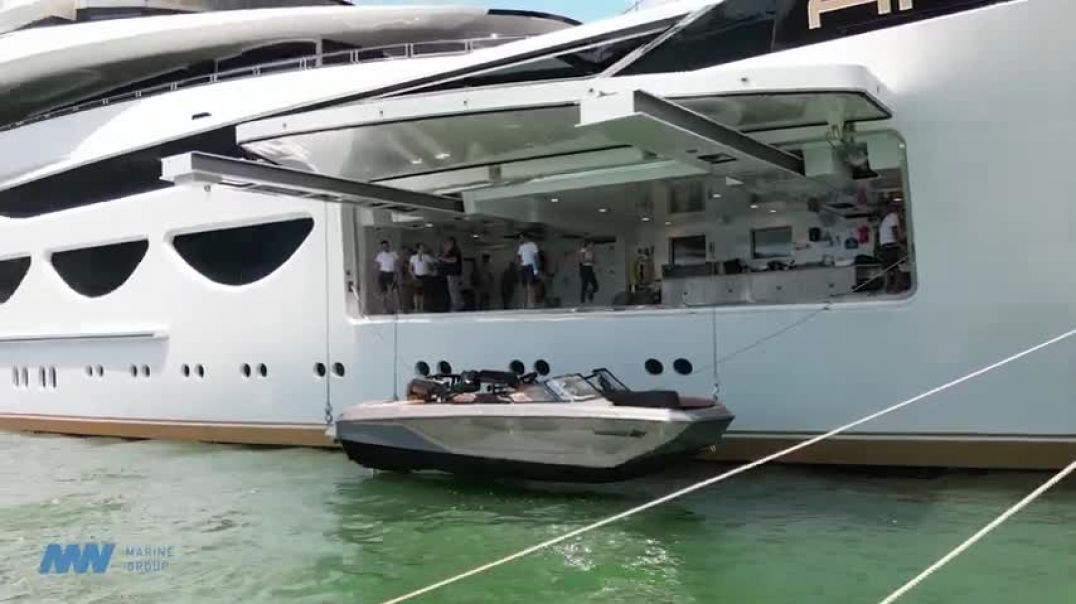 ⁣Nautique Yacht Tender Install Aboard the Ahpo SuperYacht