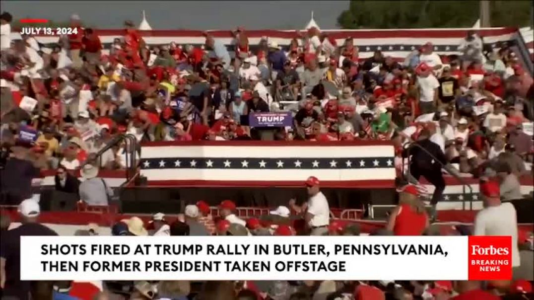 ⁣BREAKING NEWS: Shots Fired At Trump Rally, Former President Pumps Fist As He's Rushed Off Stage