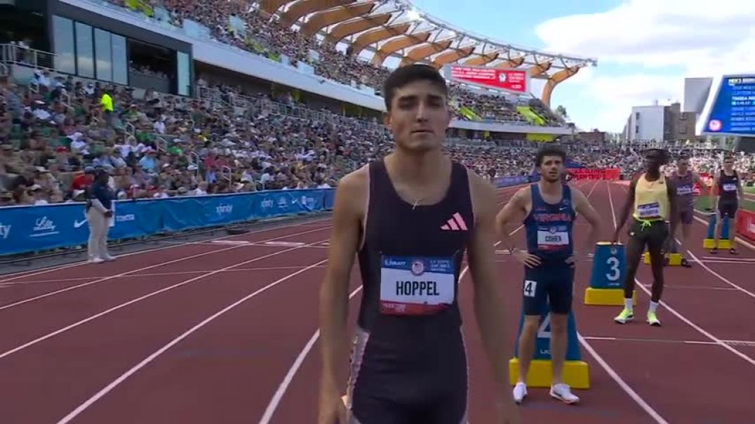 ⁣Bryce Hoppel THUNDERS down the stretch for 800m Trials record, Paris spot   NBC Sports