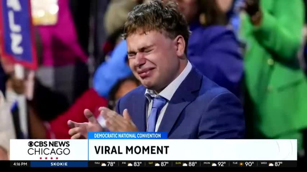 ⁣Viral moment of Gus Walz cheering dad at DNC brings awareness to neurodiversity