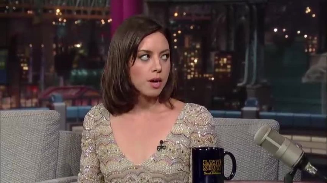 ⁣Aubrey Plaza Met Donald Trump as Noddy the Elf   Letterman