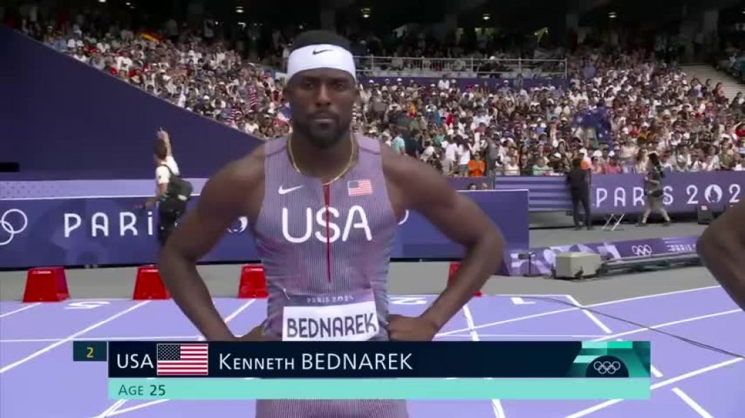 ⁣Kung fu Kenny Bednarek makes quick work of 100m heat to open 2024 Paris Olympics | NBC Sports