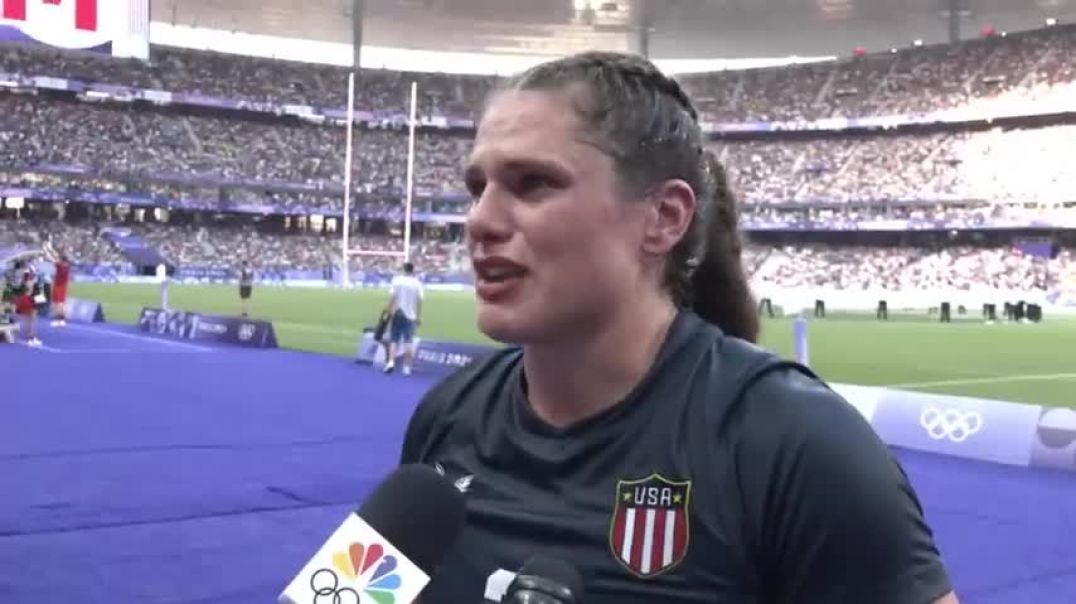 ⁣Joyful women's rugby sevens players celebrate bronze at Paris Olympics