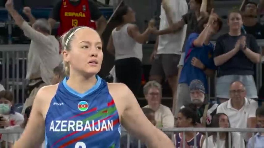 ⁣Tiffany Hayes layup gives Azerbaijan women's 3x3 basketball win over U.S. | Paris Olympics