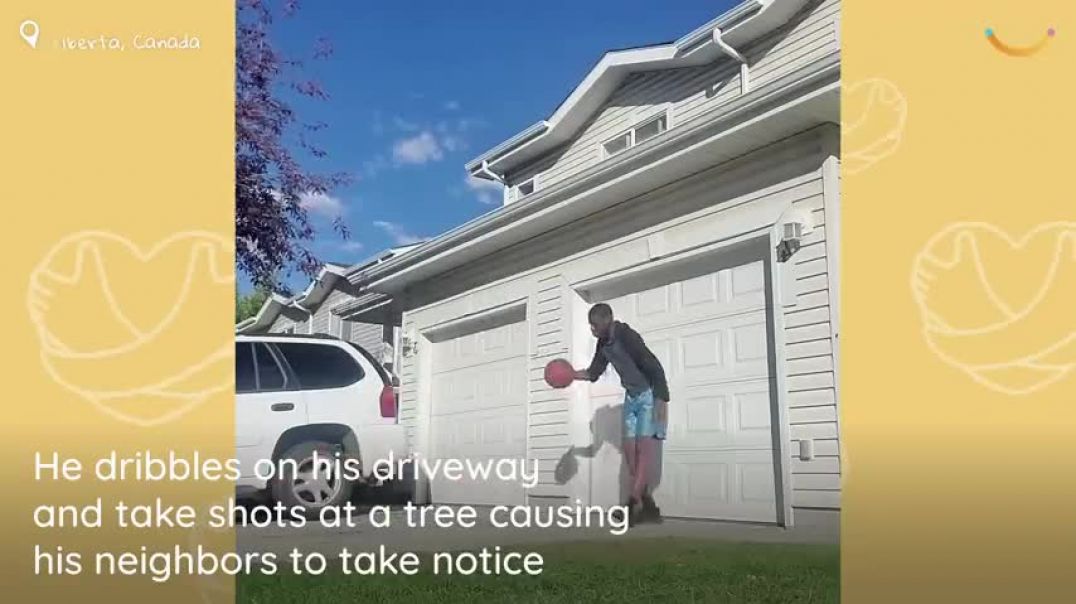 ⁣Teen Who Thought Neighbors Hated Him Playing Basketball Gets Amazing Surprise