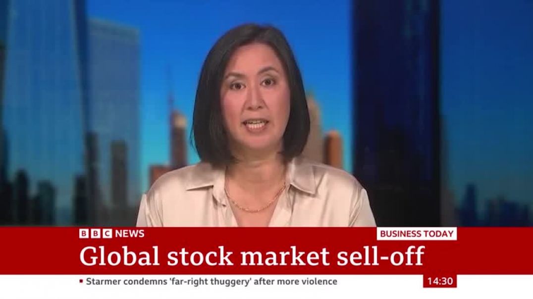 ⁣Global stock markets plunge over fears of US slowdown   BBC News