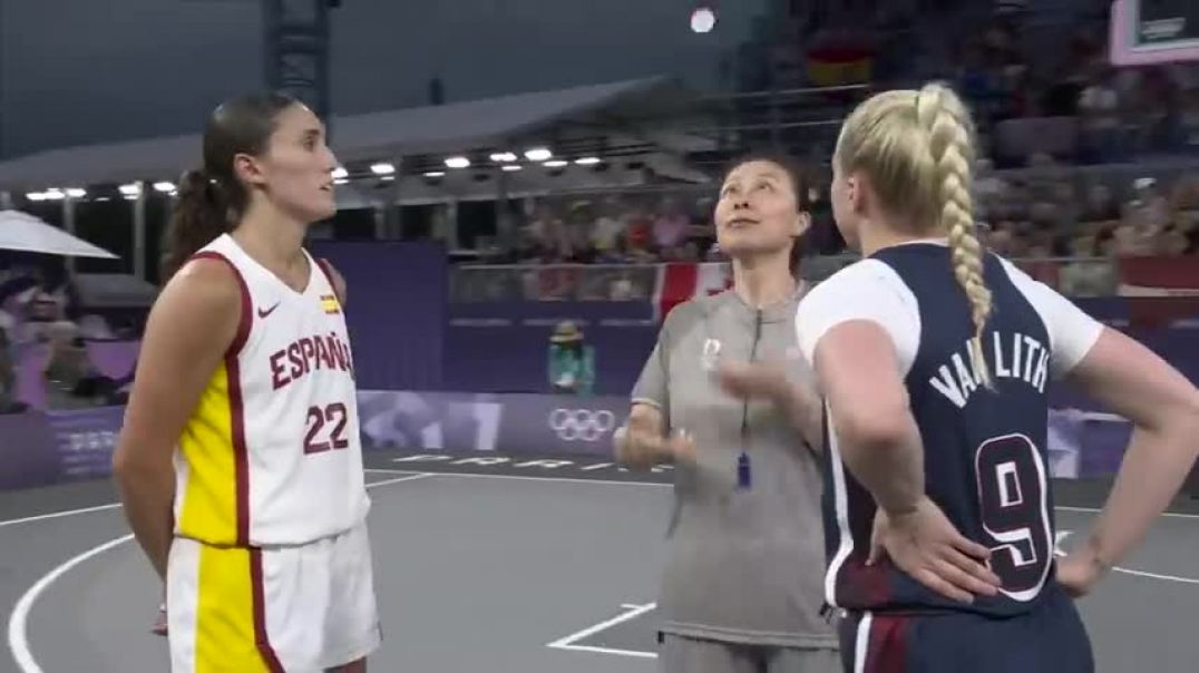 ⁣U.S. women's 3x3 basketball team gets in win column vs. Spain | Paris Olympics | NBC Sports