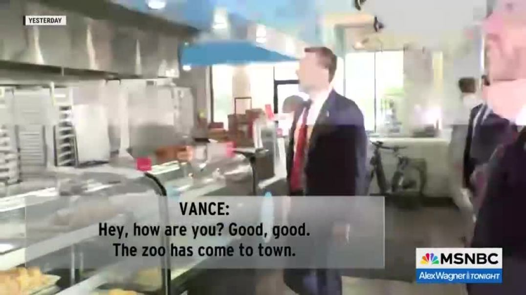 ⁣For JD Vance donut shop visit, a double order of cringe, supersized by Tim Walz