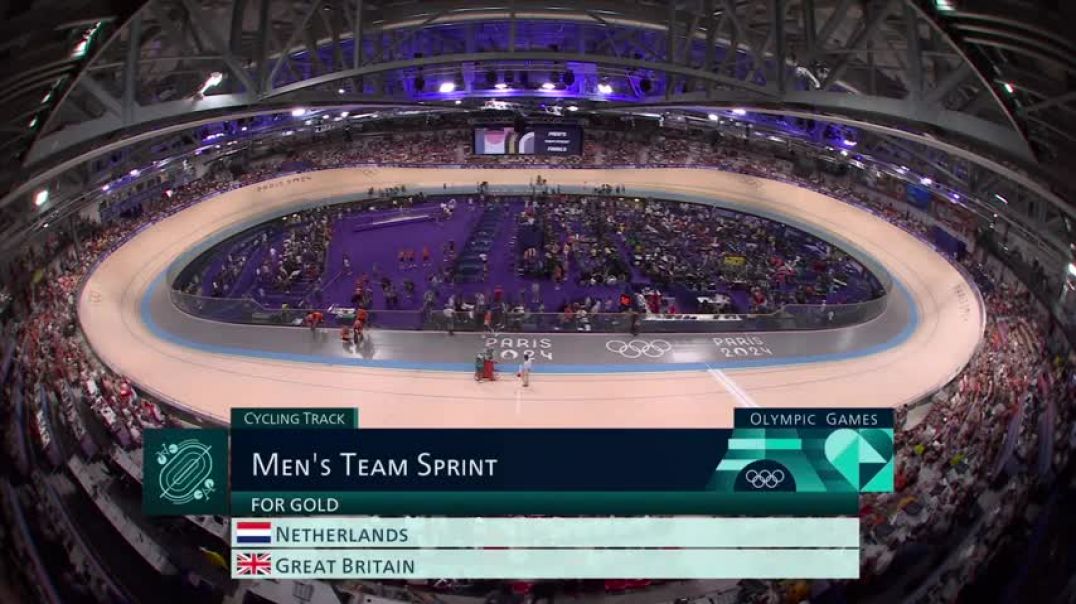 ⁣Netherlands world record beats Great Britain in cycling track team sprint final | Paris Olympics