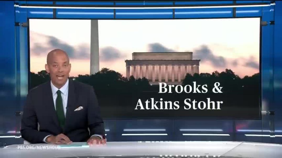 ⁣Brooks and Atkins Stohr on if there's a double standard for what Trump and Harris say