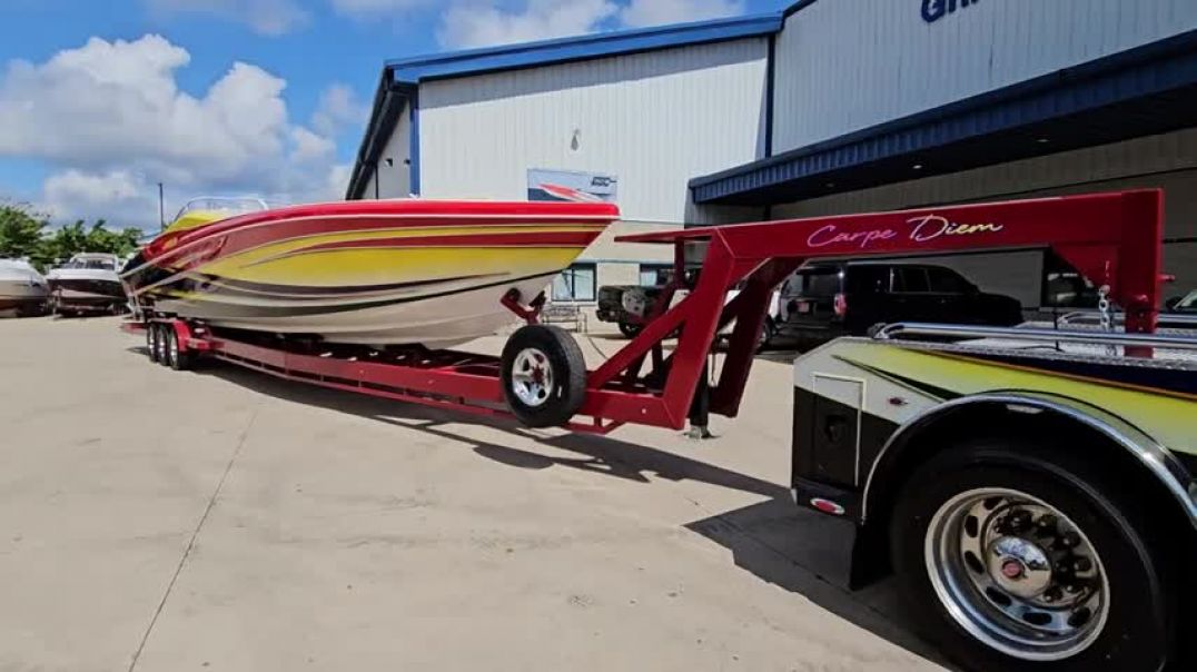 ⁣WOW!  2003 Hustler Powerboats 50 Monster, triple 950hp, A C and Generator!  Walk-around with details