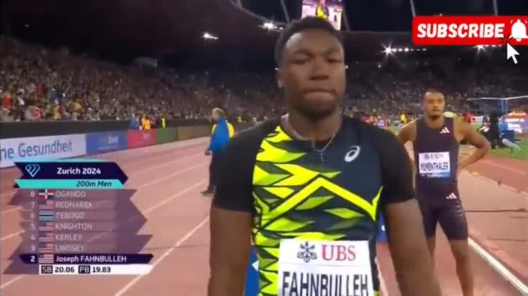 ⁣Men 200m zurich diamond league Sep 5